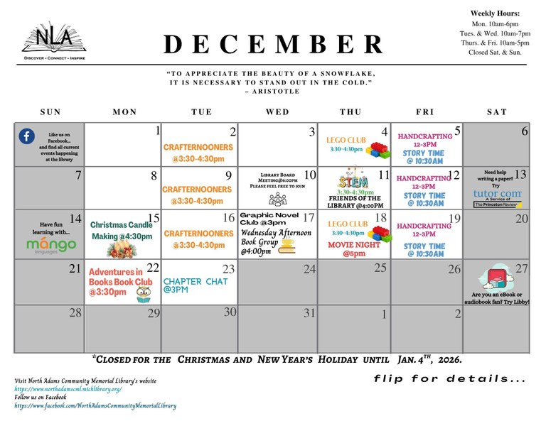 December Event Details