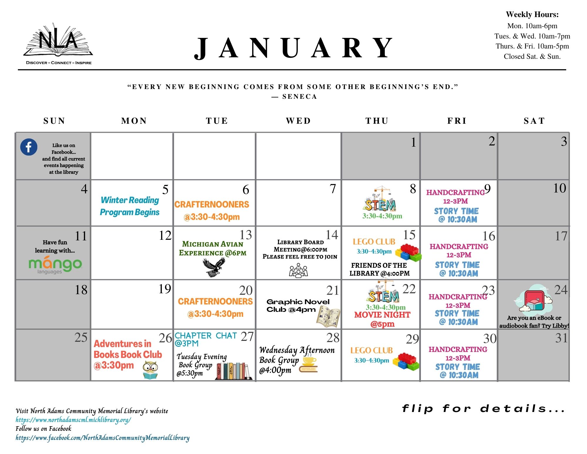 January Events at the Library