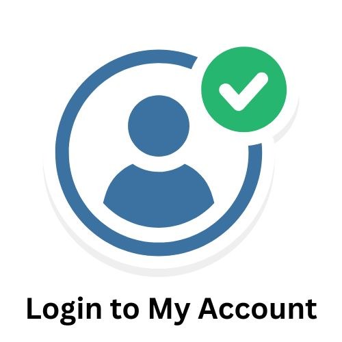 Icon of person with check mark and text "Login to My Account."
