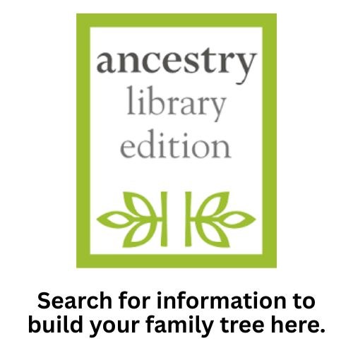 Icon for Ancestry Library Edition with text "Search for information to build your family tree here."